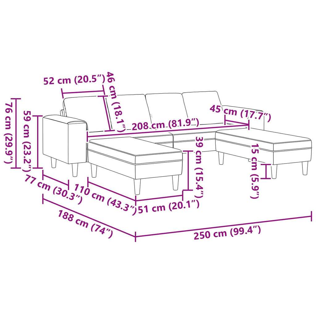 Woonkamer Bank 3 Pcs Polyester