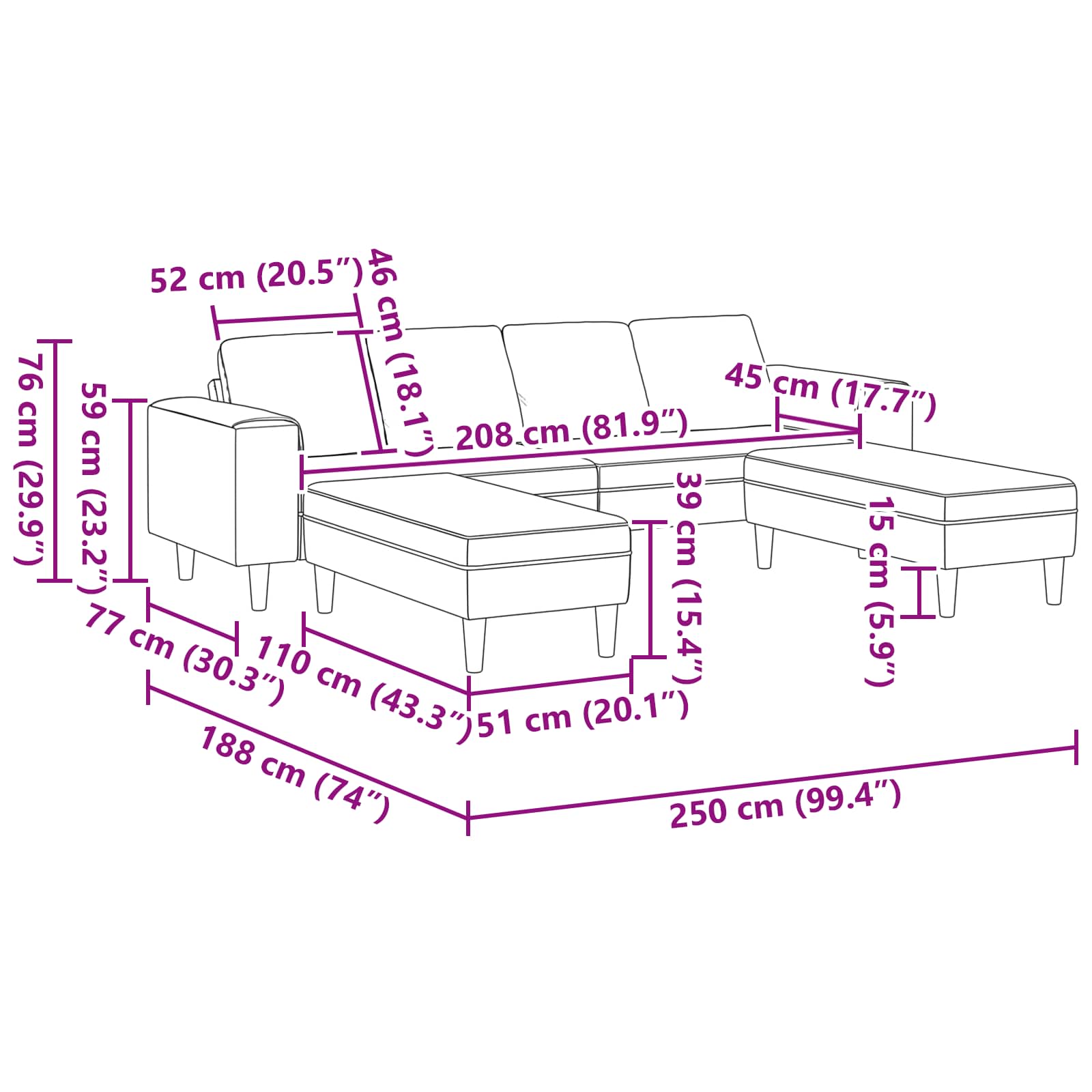 Woonkamer Bank 3 Pcs Polyester