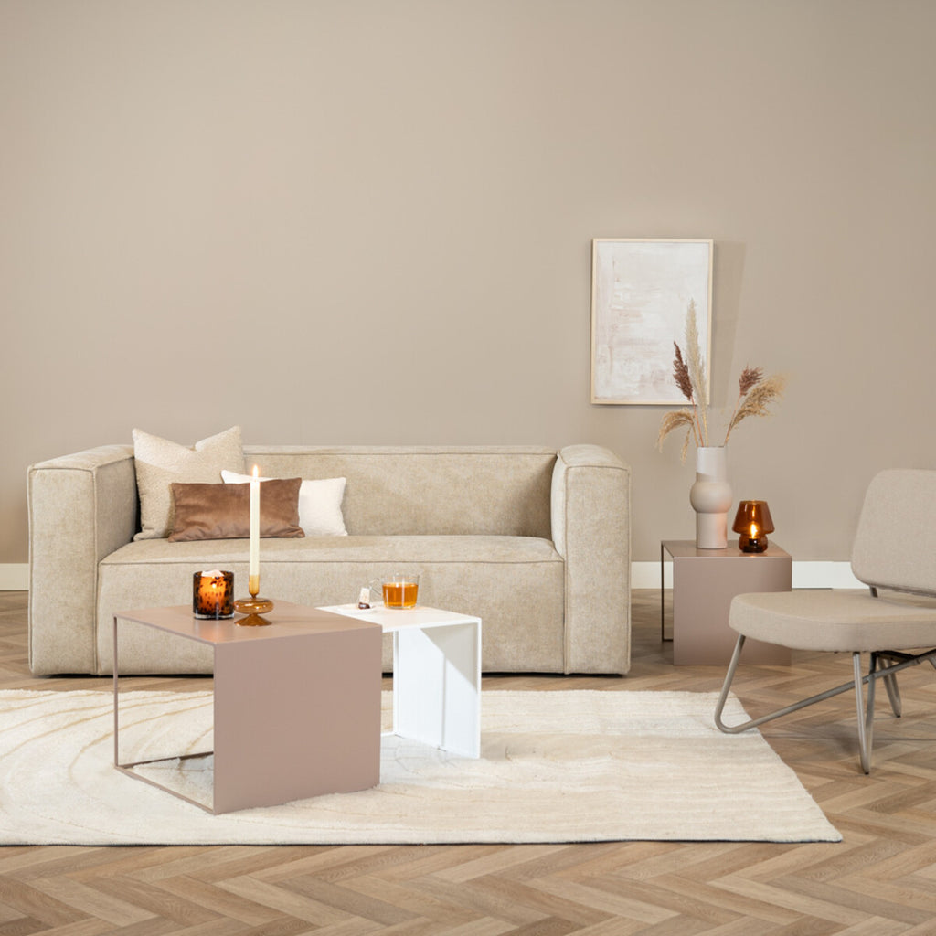 Bijzettafel Lucia metaal taupe 34 cm hoog