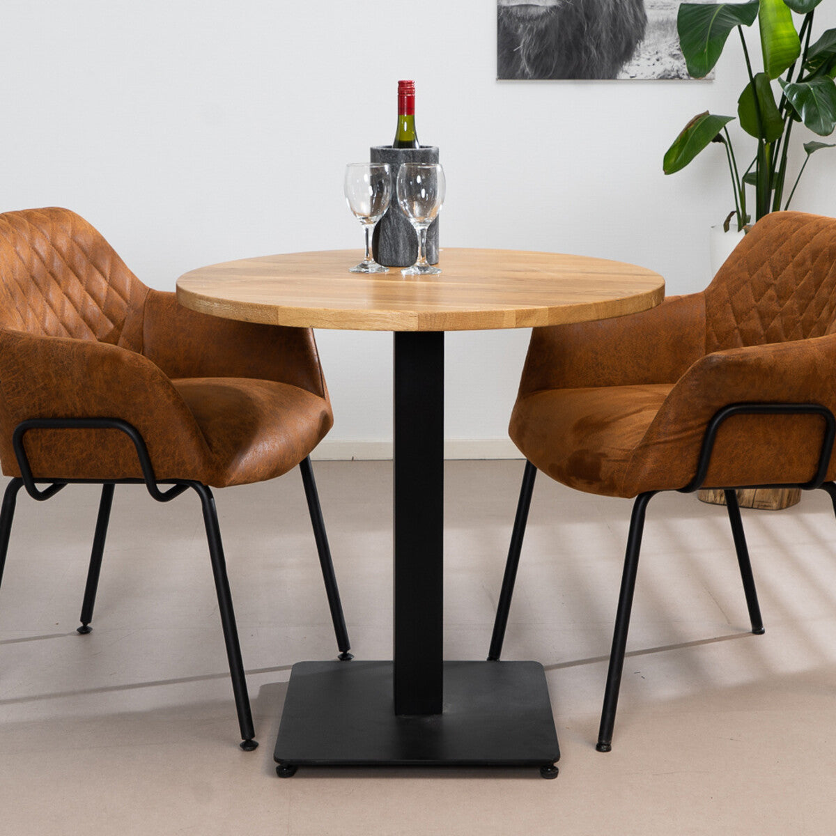 Bistrotafel rond Sven eikenhout Ø80 cm