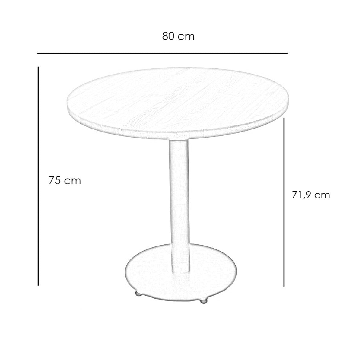 Bistrotafel Sven eikenhout Ø80 cm