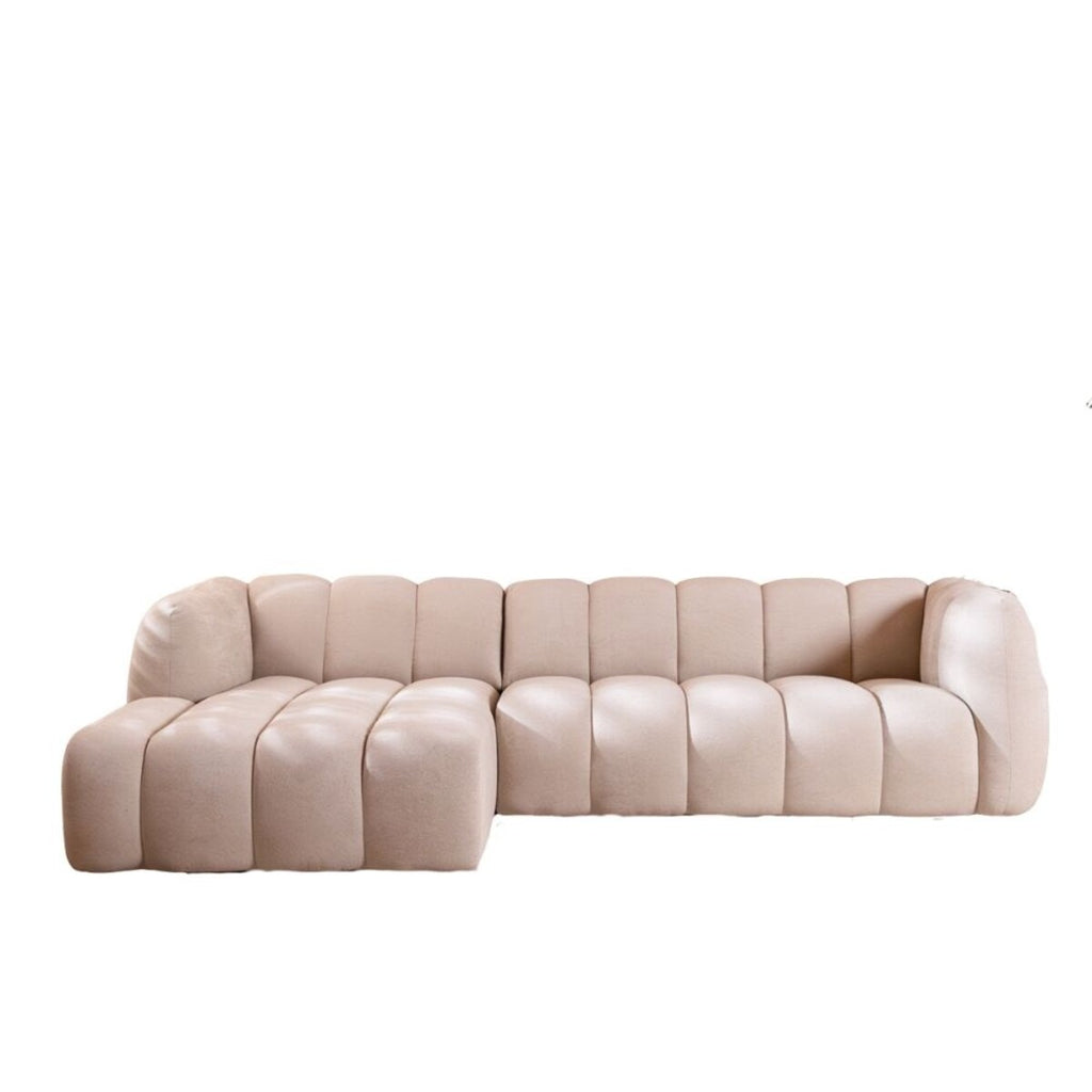 Hoekbank Luca chenille beige links