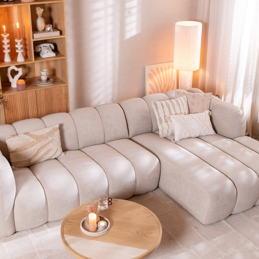 Hoekbank Luca chenille beige rechts