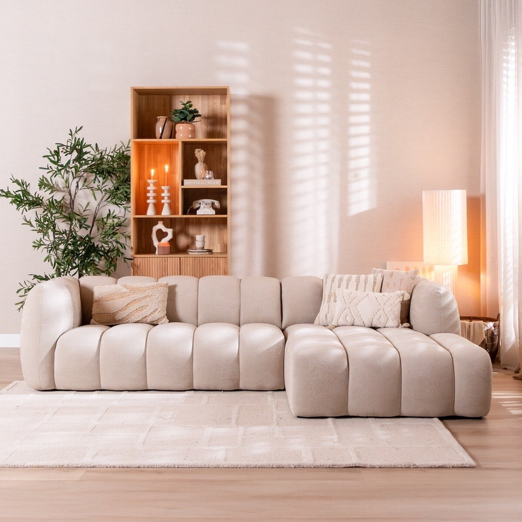 Hoekbank Luca chenille beige rechts
