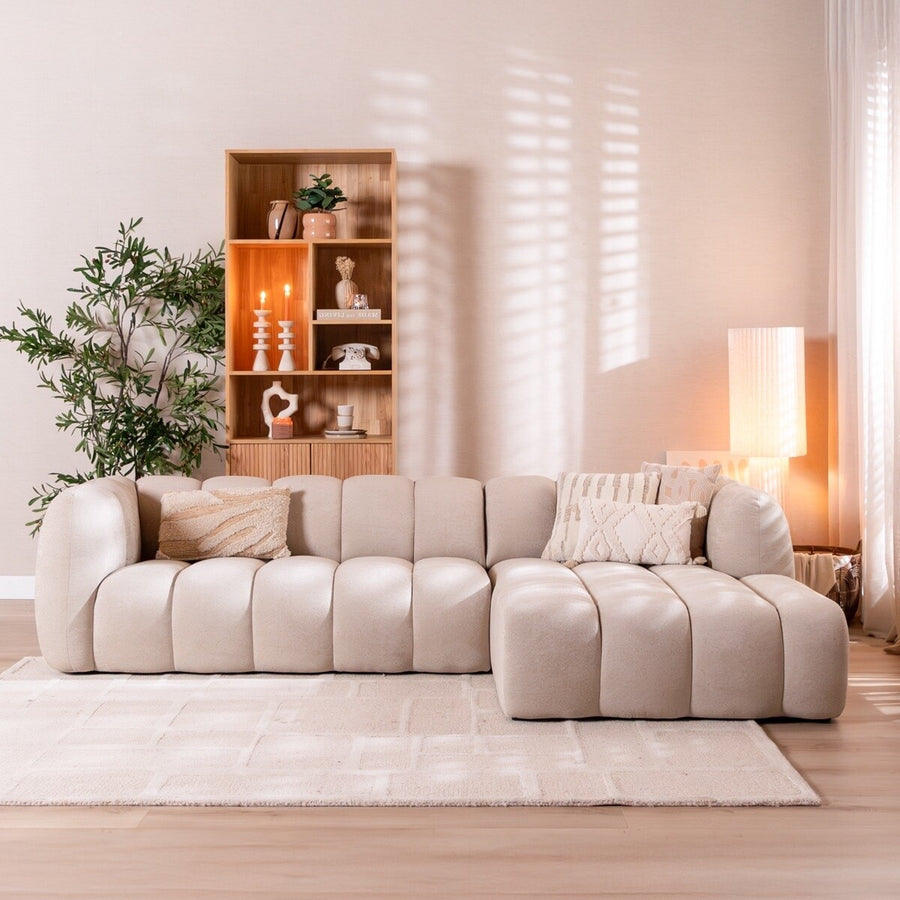 Hoekbank Luca chenille beige rechts