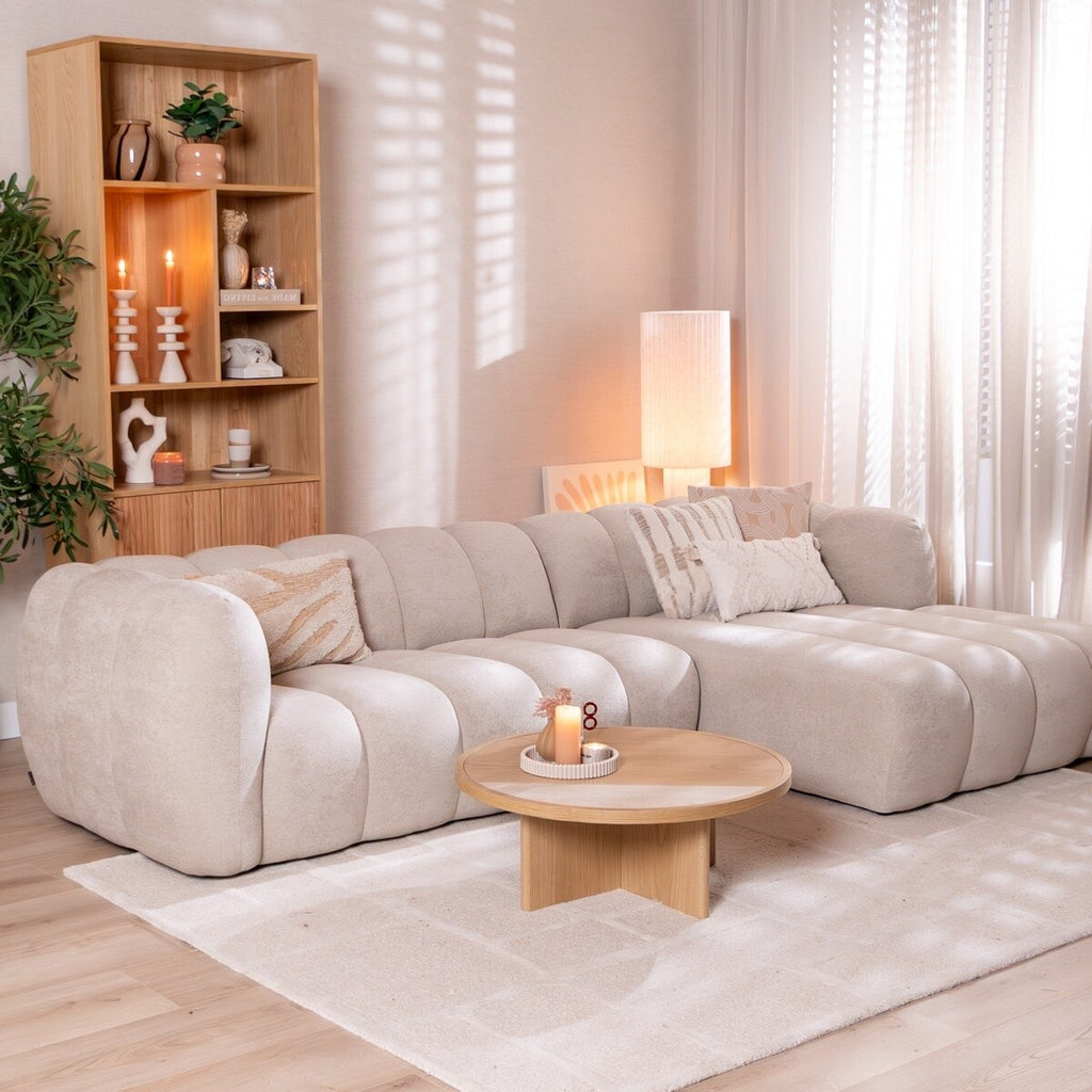 Hoekbank Luca chenille beige rechts