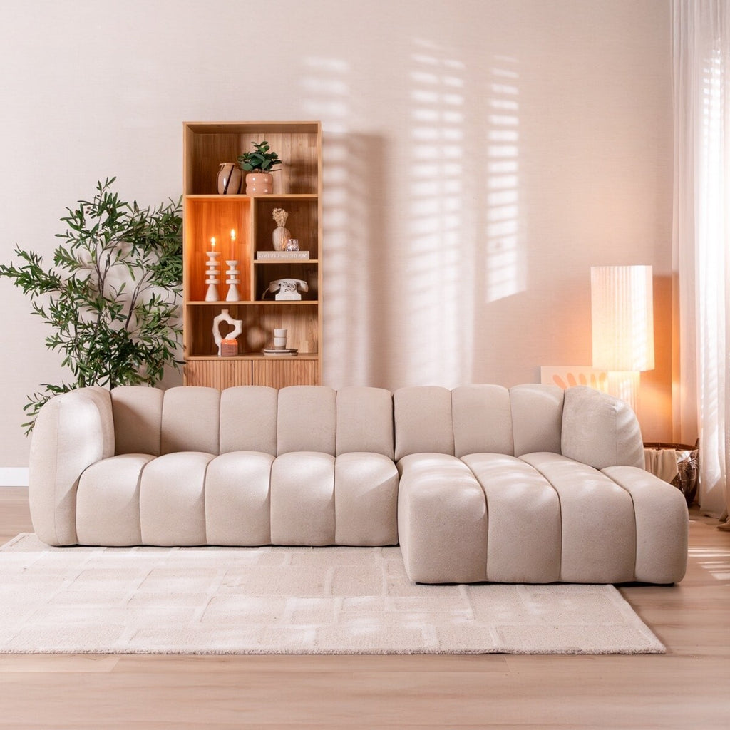 Hoekbank Luca chenille beige rechts