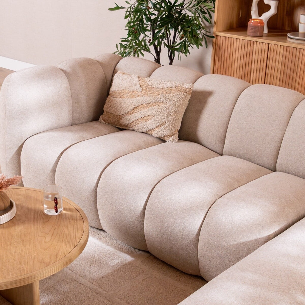 Hoekbank Luca chenille beige rechts