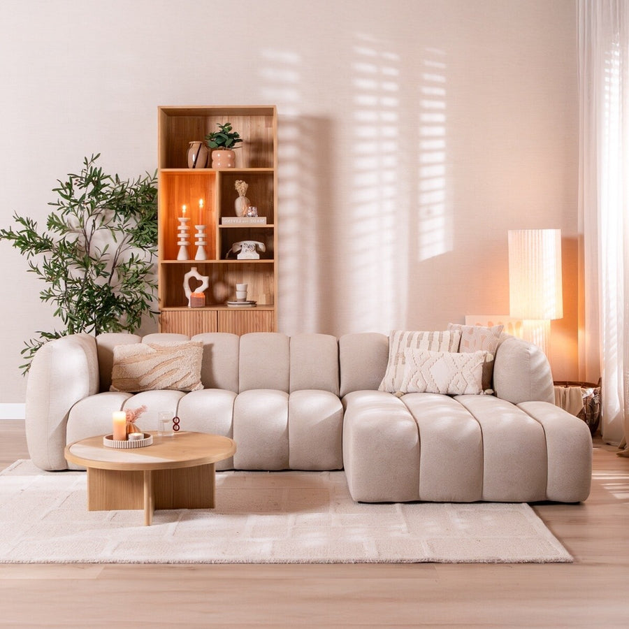 Hoekbank Luca chenille beige rechts
