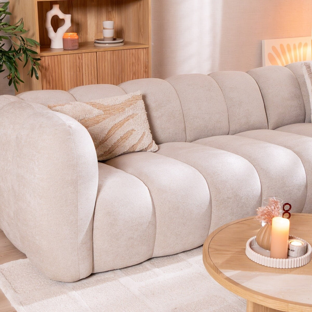 Hoekbank Luca chenille beige rechts