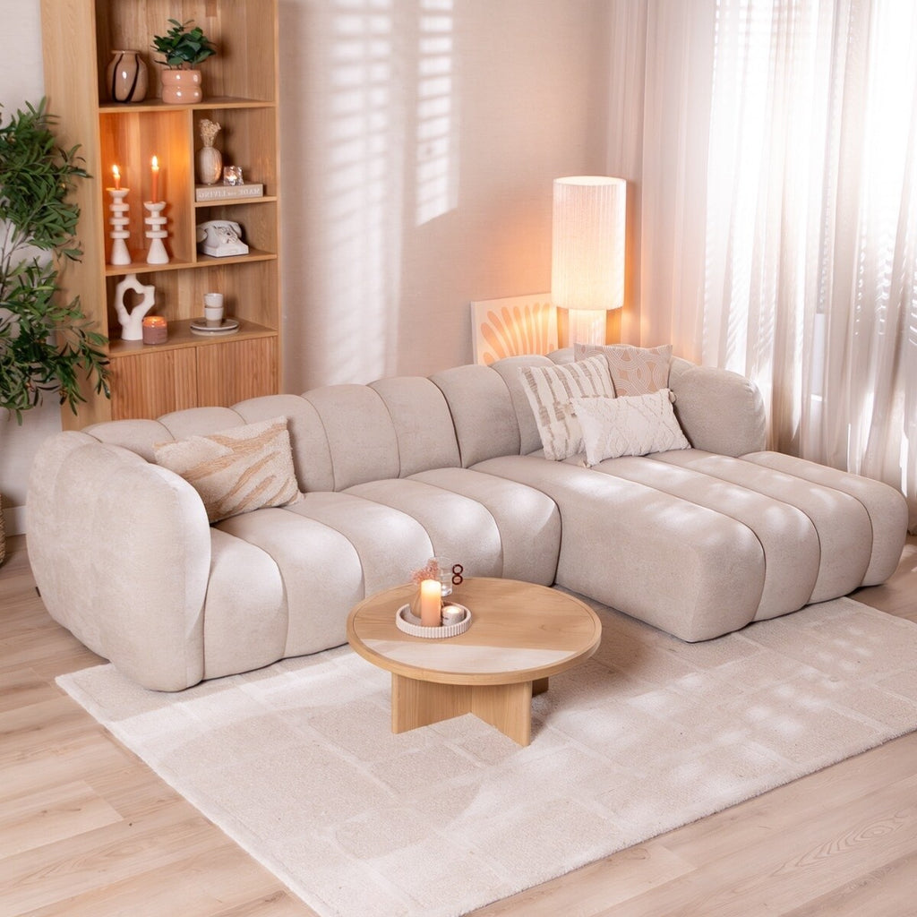 Hoekbank Luca chenille beige rechts