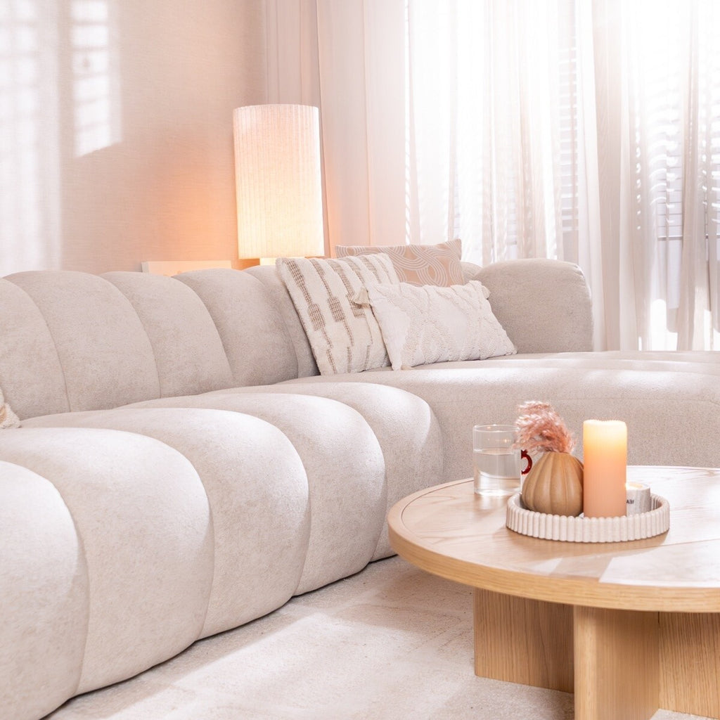 Hoekbank Luca chenille beige rechts