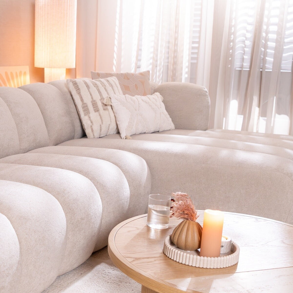 Hoekbank Luca chenille beige rechts