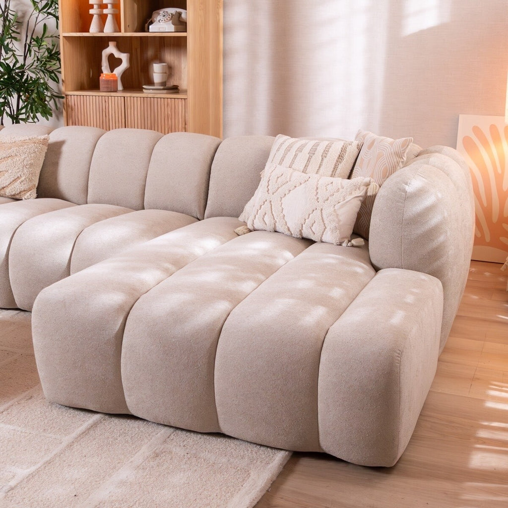Hoekbank Luca chenille beige rechts