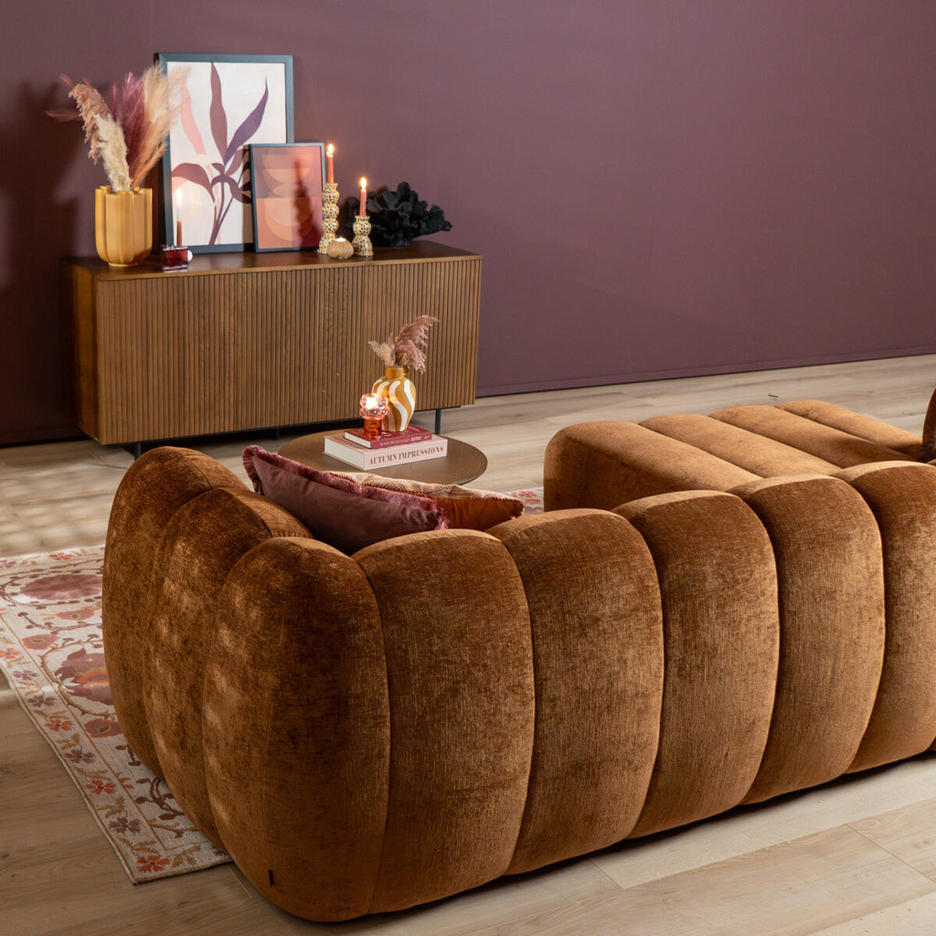 Hoekbank Luca chenille koper links