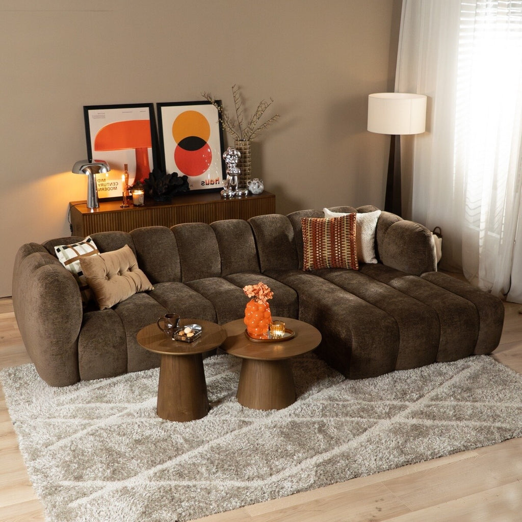 Hoekbank Luca chenille mocha rechts