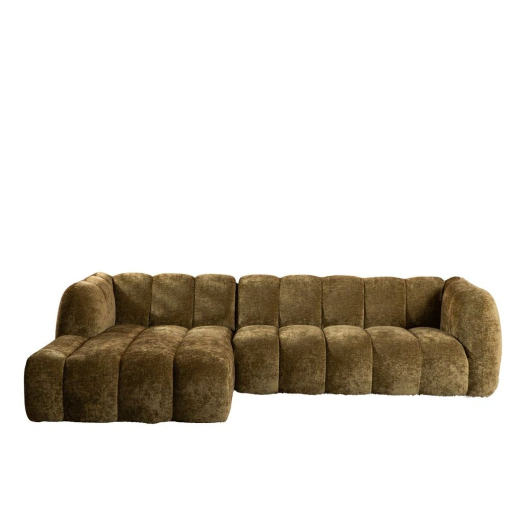Hoekbank Luca chenille olijf groen links