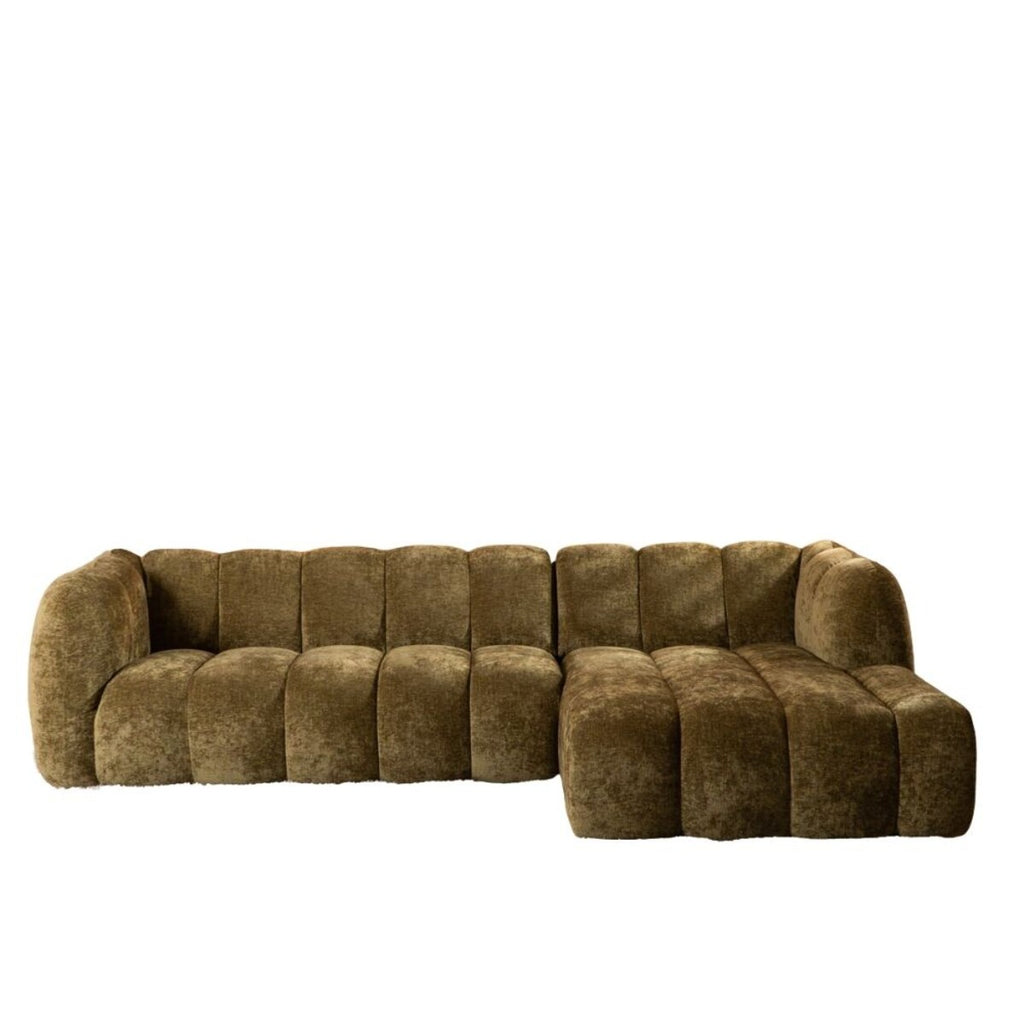 Hoekbank Luca chenille olijf groen rechts