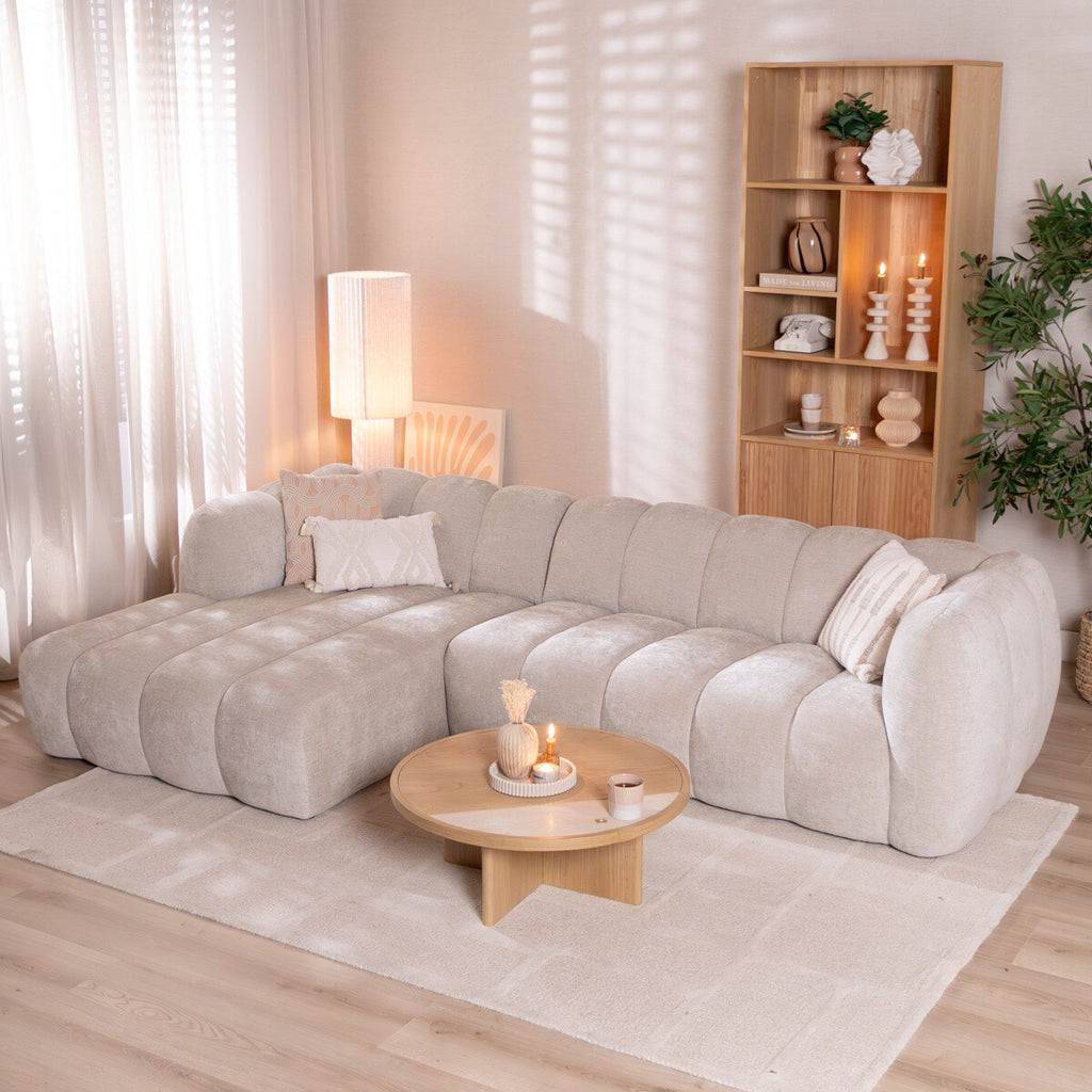 Hoekbank Luca chenille sand links