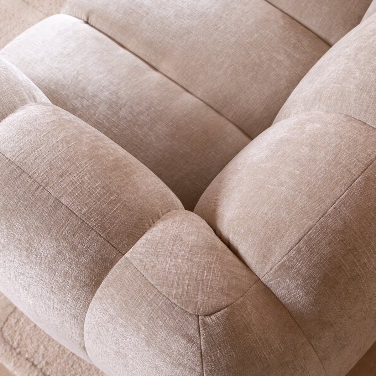Hoekbank Luca chenille sand links