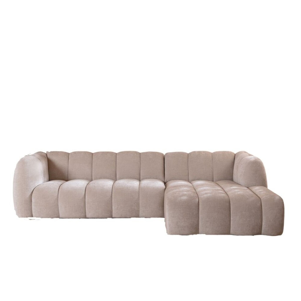Hoekbank Luca chenille sand rechts