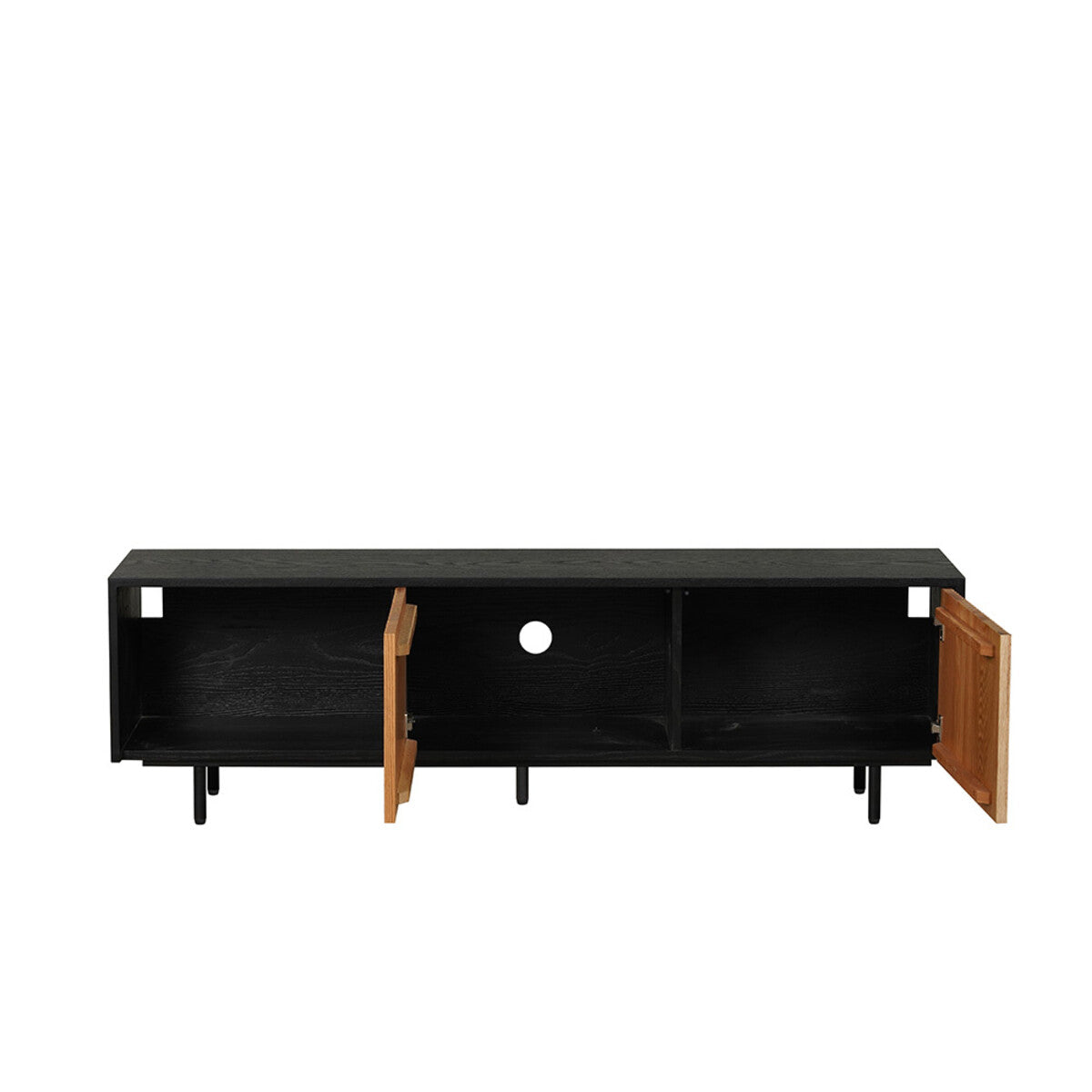 Tv-meubel Ray zwart/blank eiken 150 cm