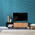 Tv-meubel Ray zwart/blank eiken 150 cm