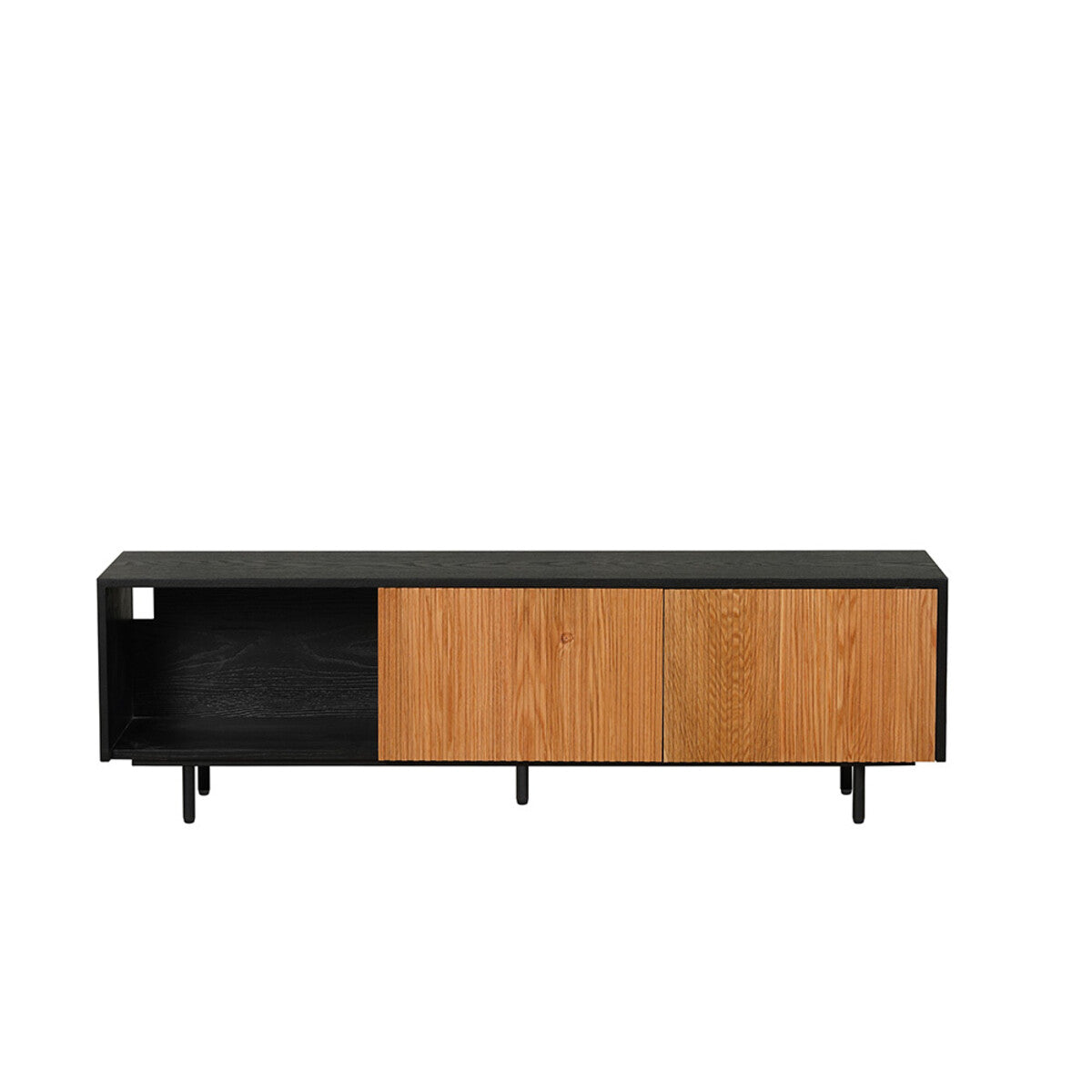 Tv-meubel Ray zwart/blank eiken 150 cm