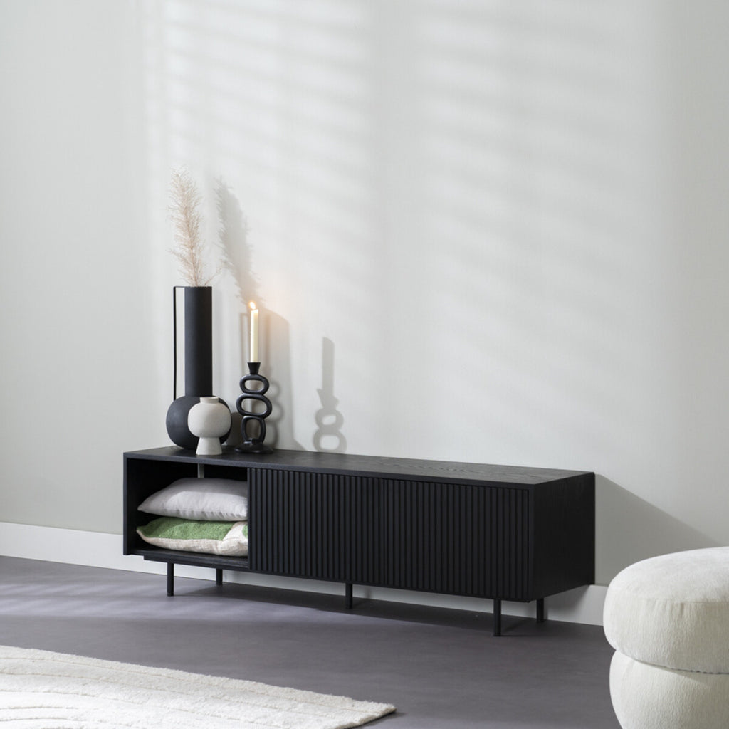 Tv-meubel Ray zwart eiken 150 cm