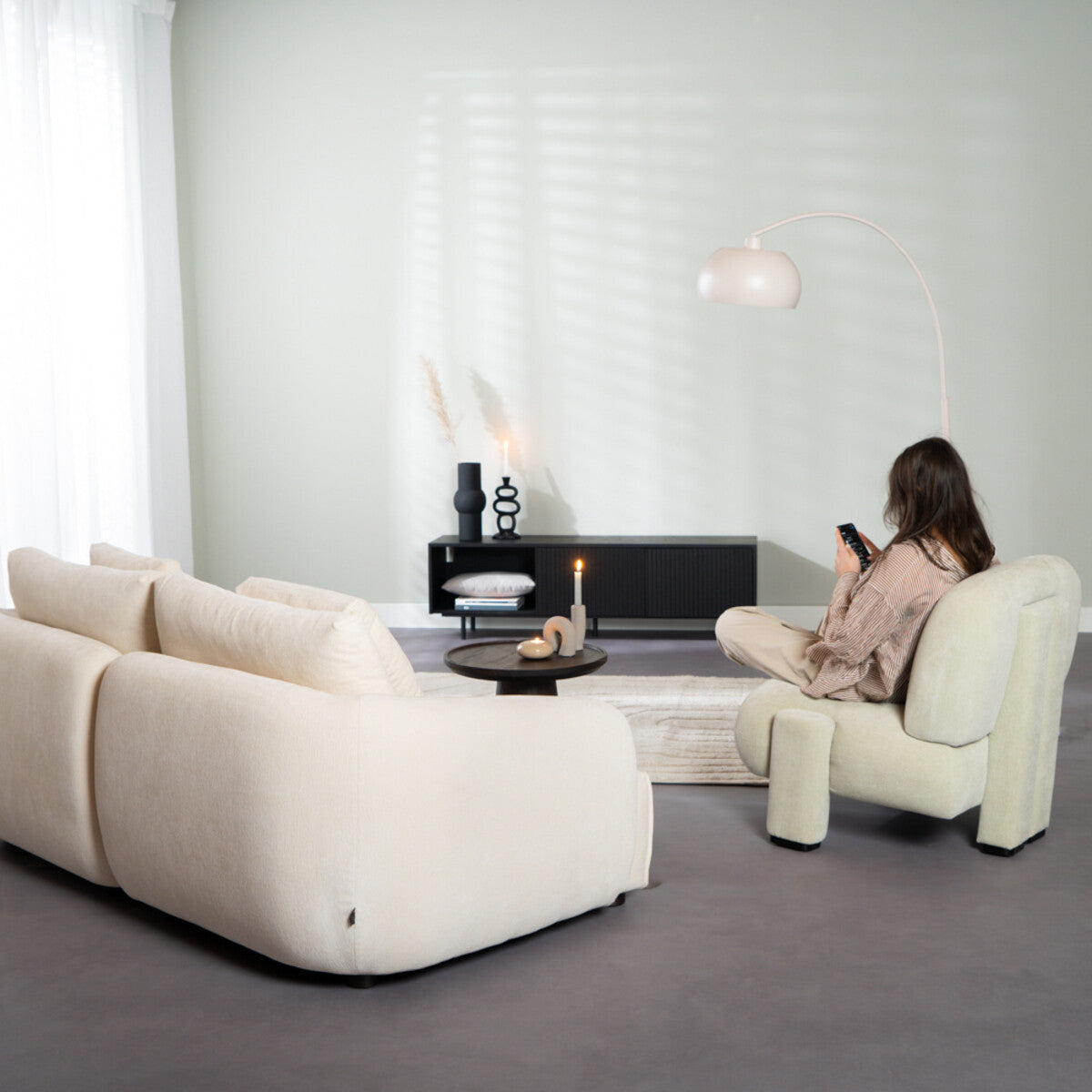 Tv-meubel Ray zwart eiken 150 cm