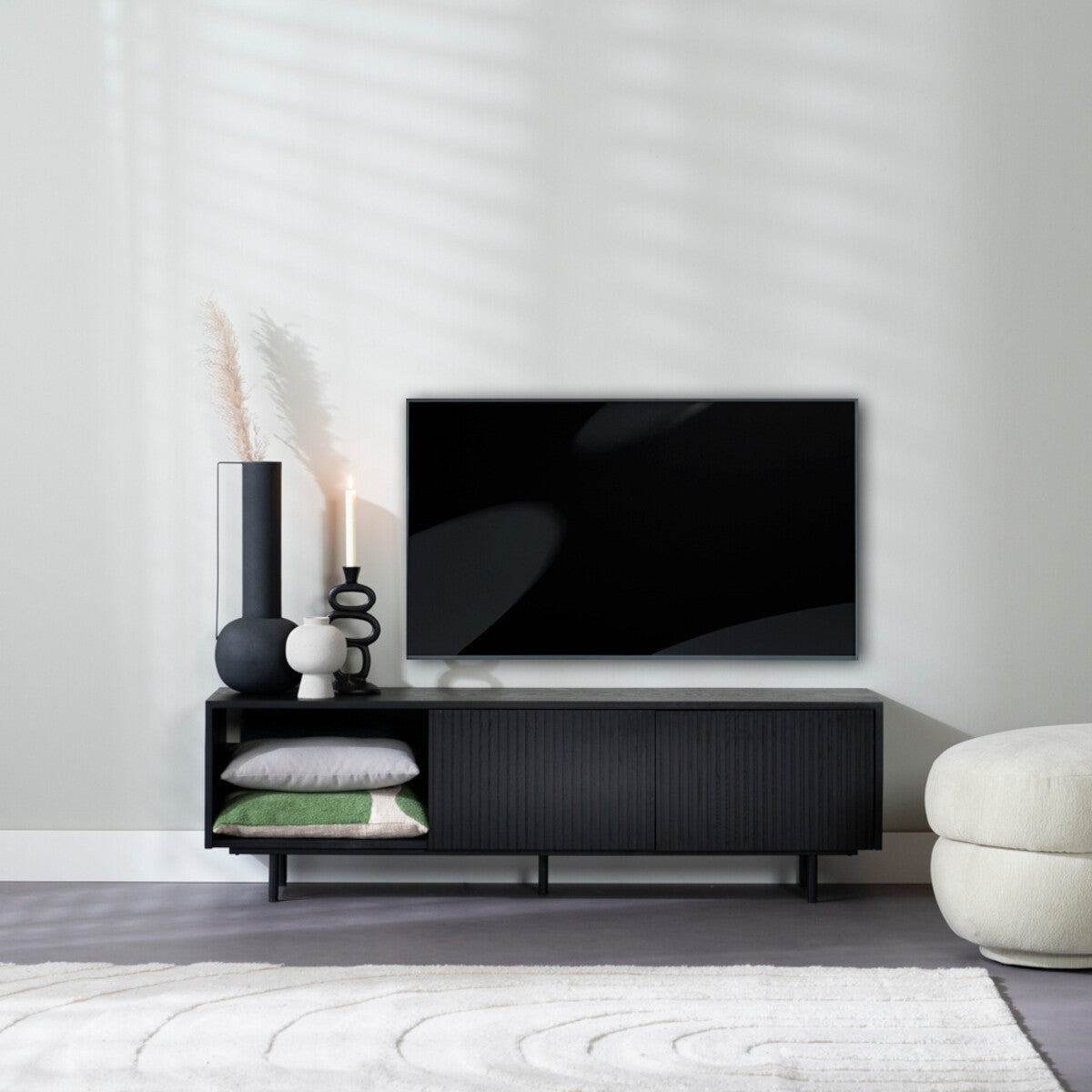 Tv-meubel Ray zwart eiken 150 cm