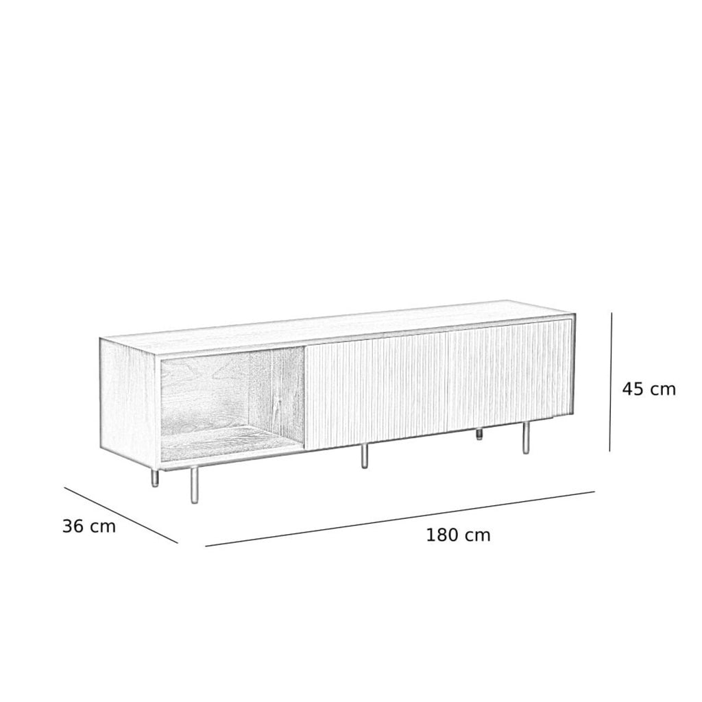 Tv-meubel Ray zwart eiken 180 cm