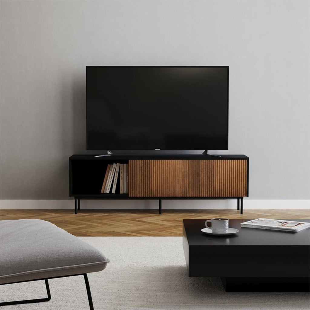 Tv-meubel Ray zwart/rustiek eiken 150 cm