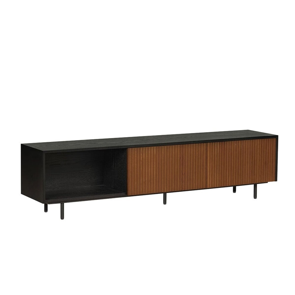 Tv-meubel Ray zwart/rustiek eiken 180 cm