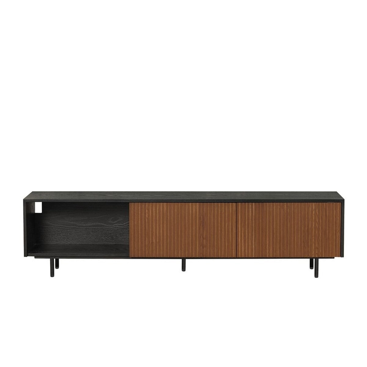 Tv-meubel Ray zwart/rustiek eiken 180 cm