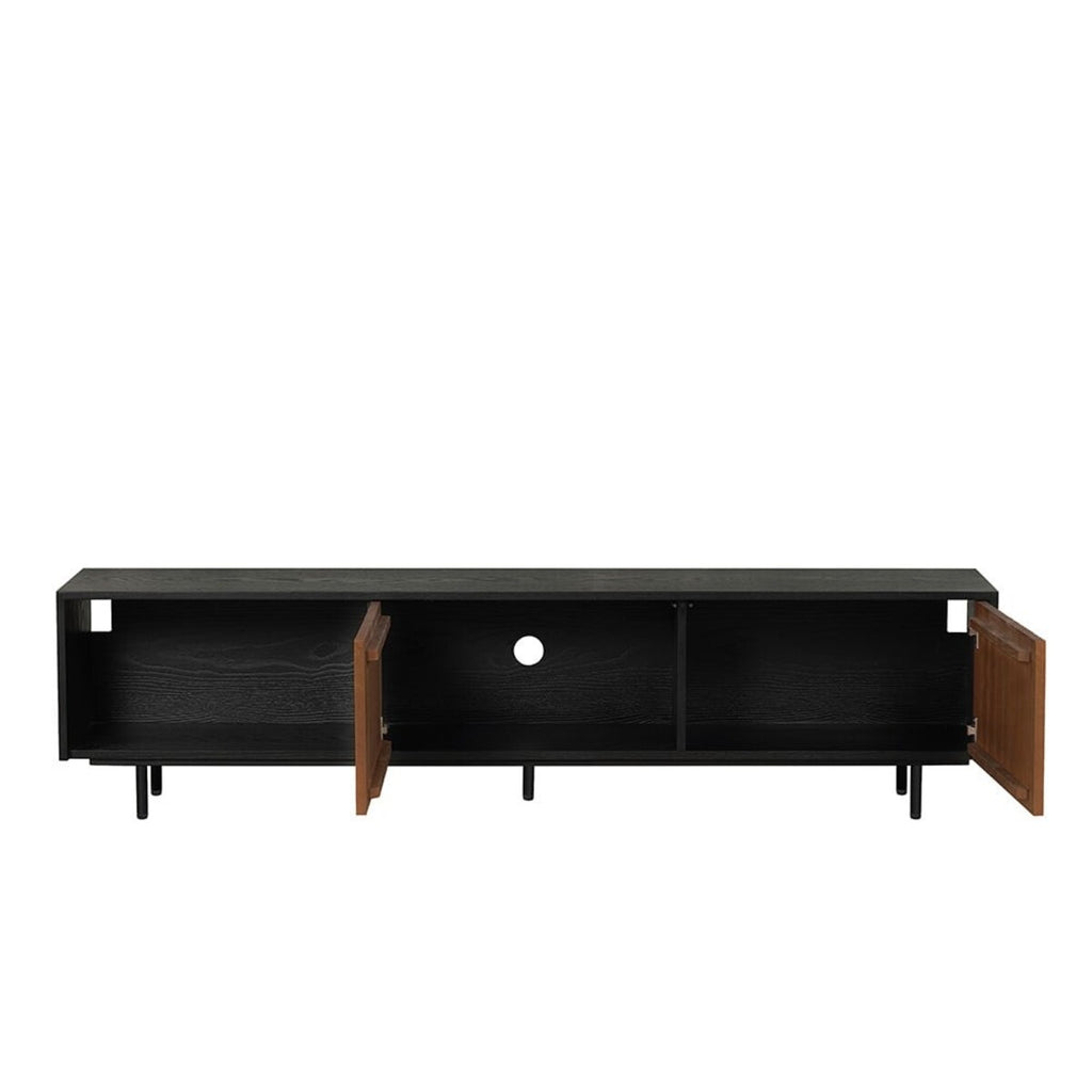 Tv-meubel Ray zwart/rustiek eiken 180 cm