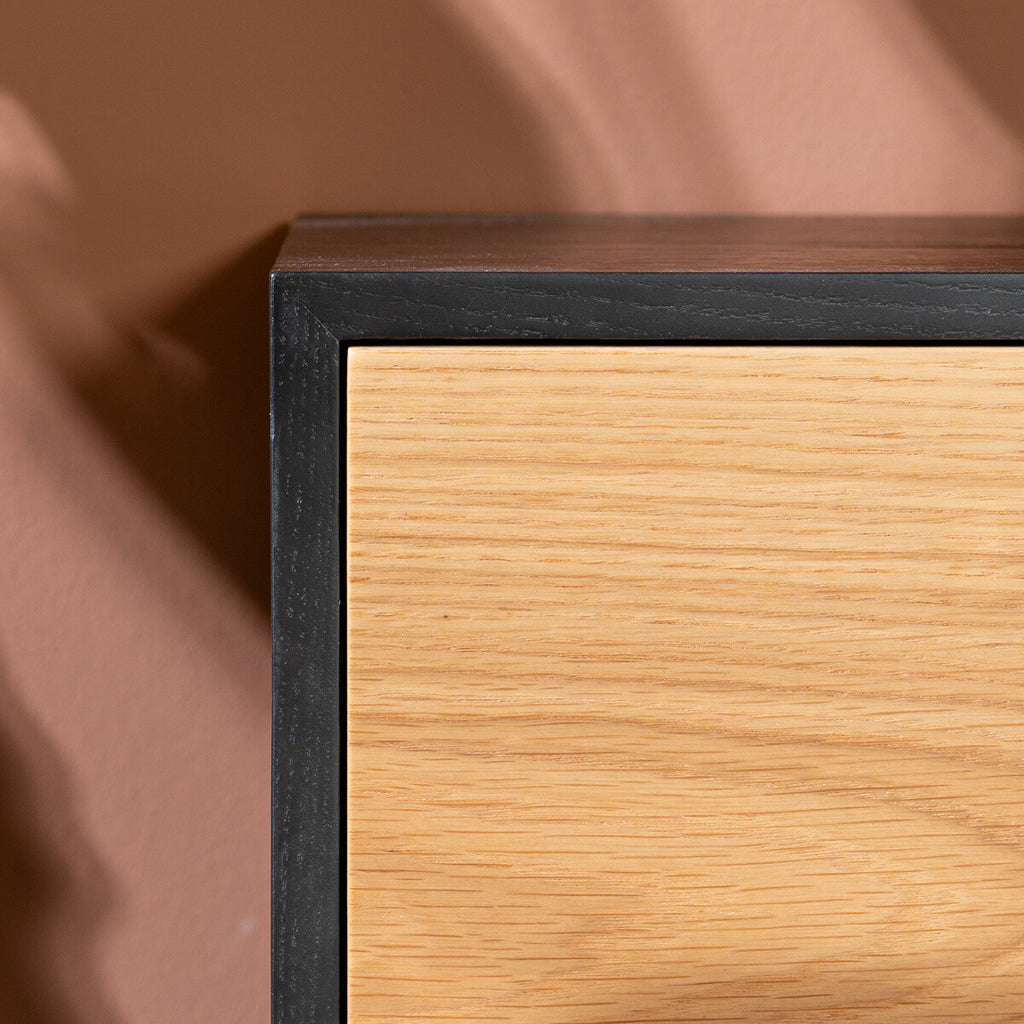 Tv-meubel Thomas zwart/blank eiken 150 cm