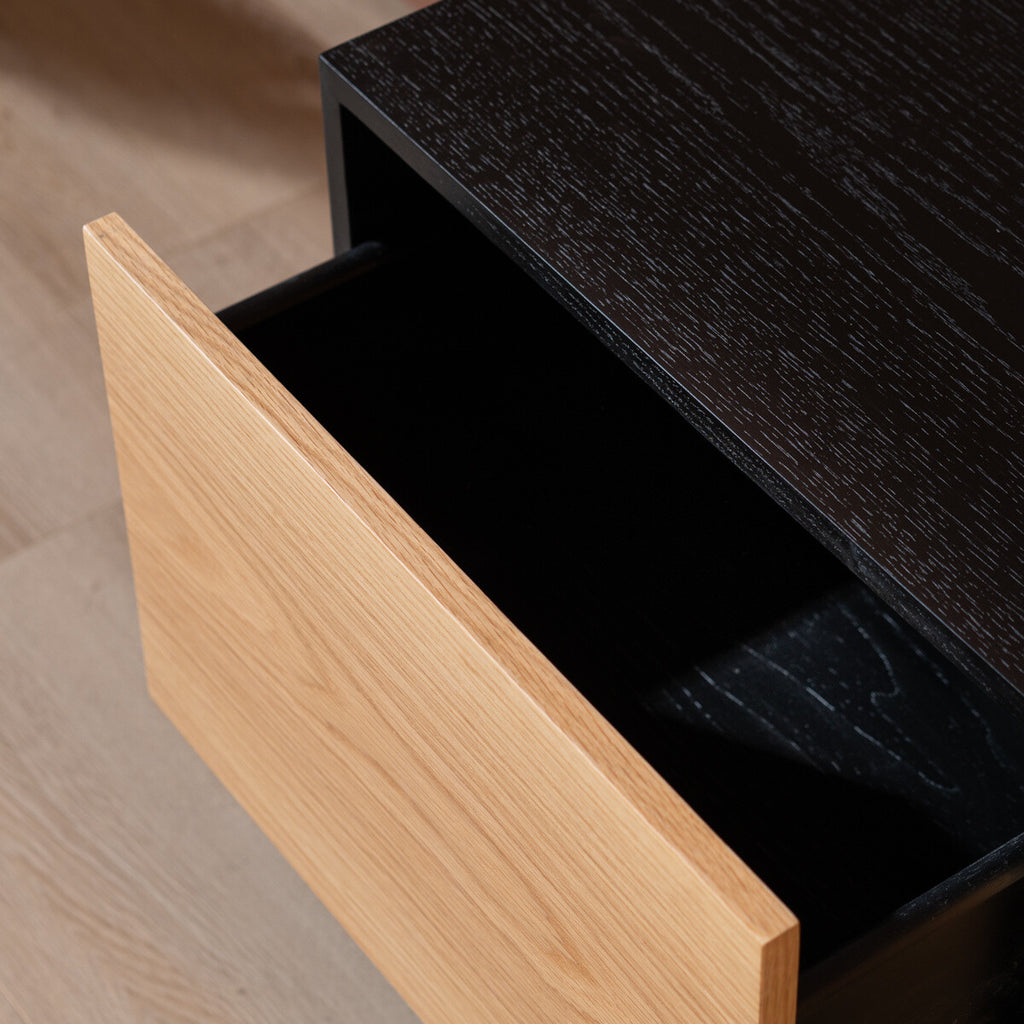 Tv-meubel Thomas zwart/blank eiken 150 cm