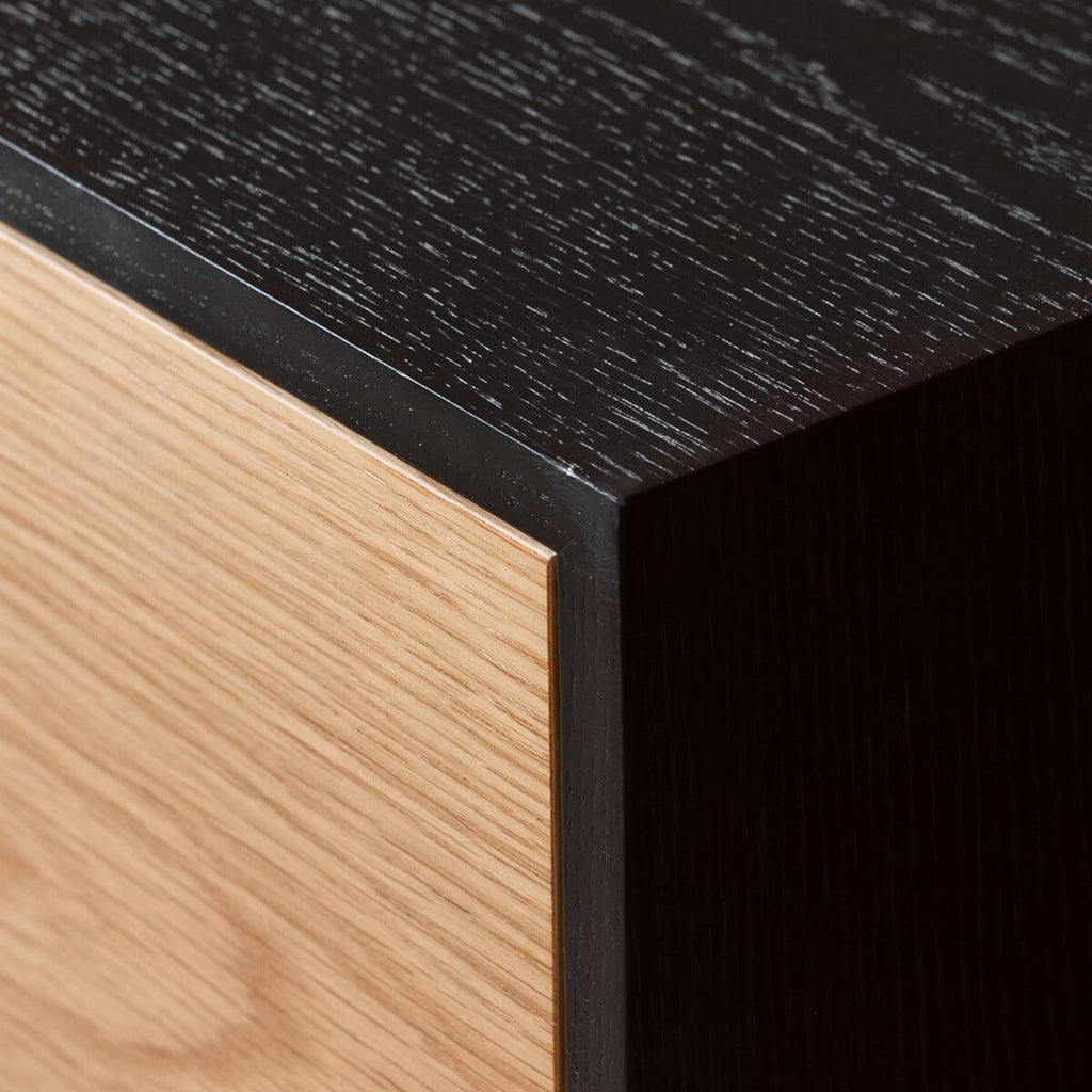 Tv-meubel Thomas zwart/blank eiken 180 cm