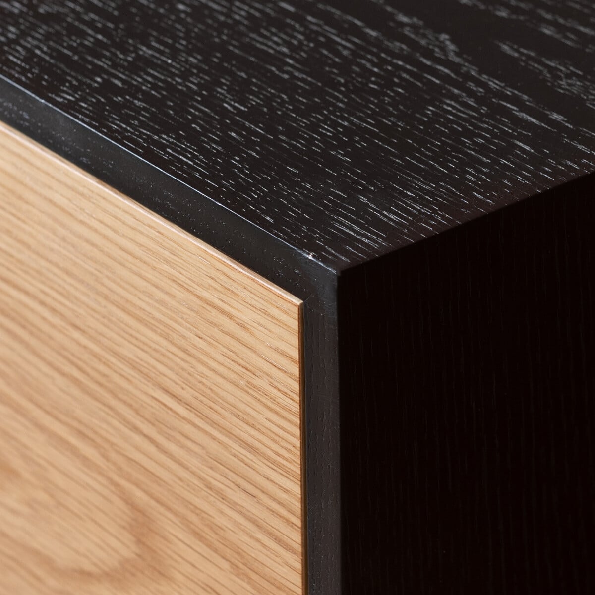 Tv-meubel Thomas zwart/blank eiken 180 cm