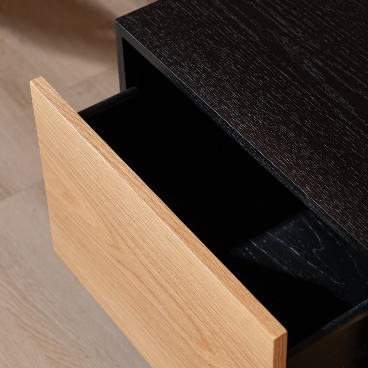 Tv-meubel Thomas zwart/blank eiken 180 cm