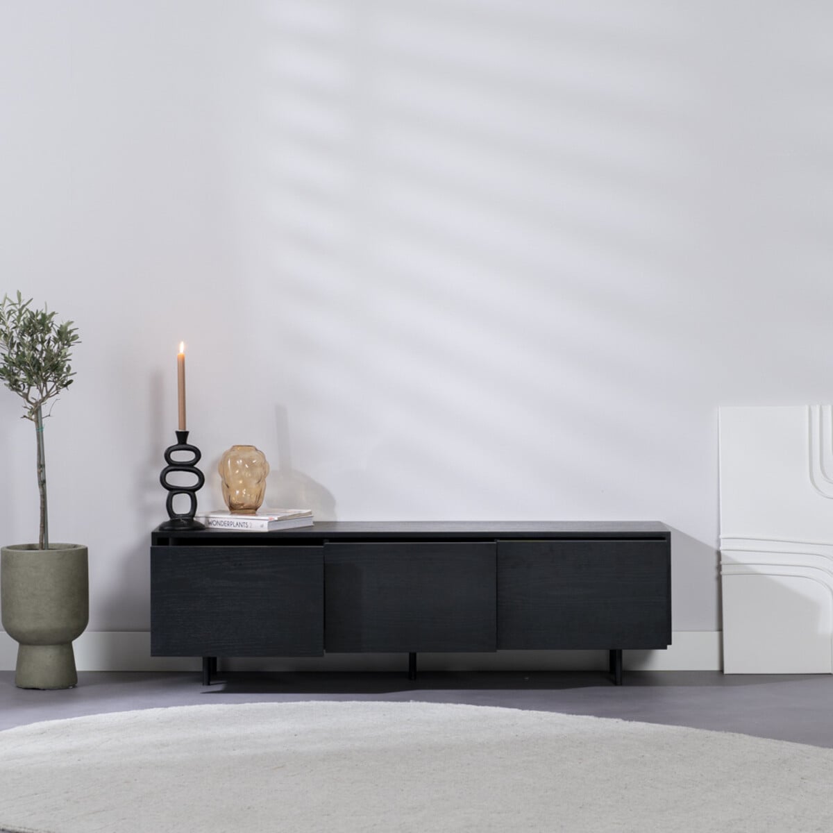 Tv-meubel Thomas zwart eiken 150 cm