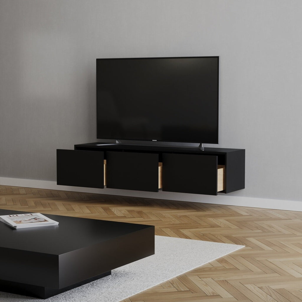 Tv-meubel Thomas zwart eiken 150 cm