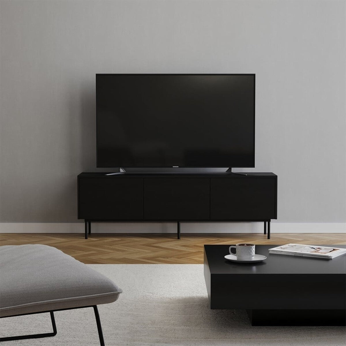 Tv-meubel Thomas zwart eiken 150 cm
