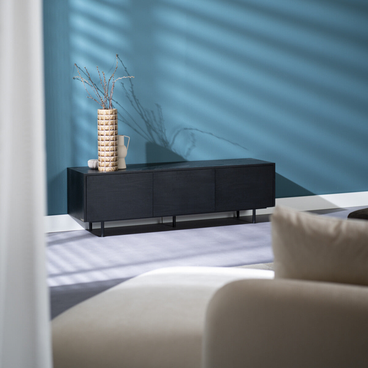 Tv-meubel Thomas zwart eiken 150 cm