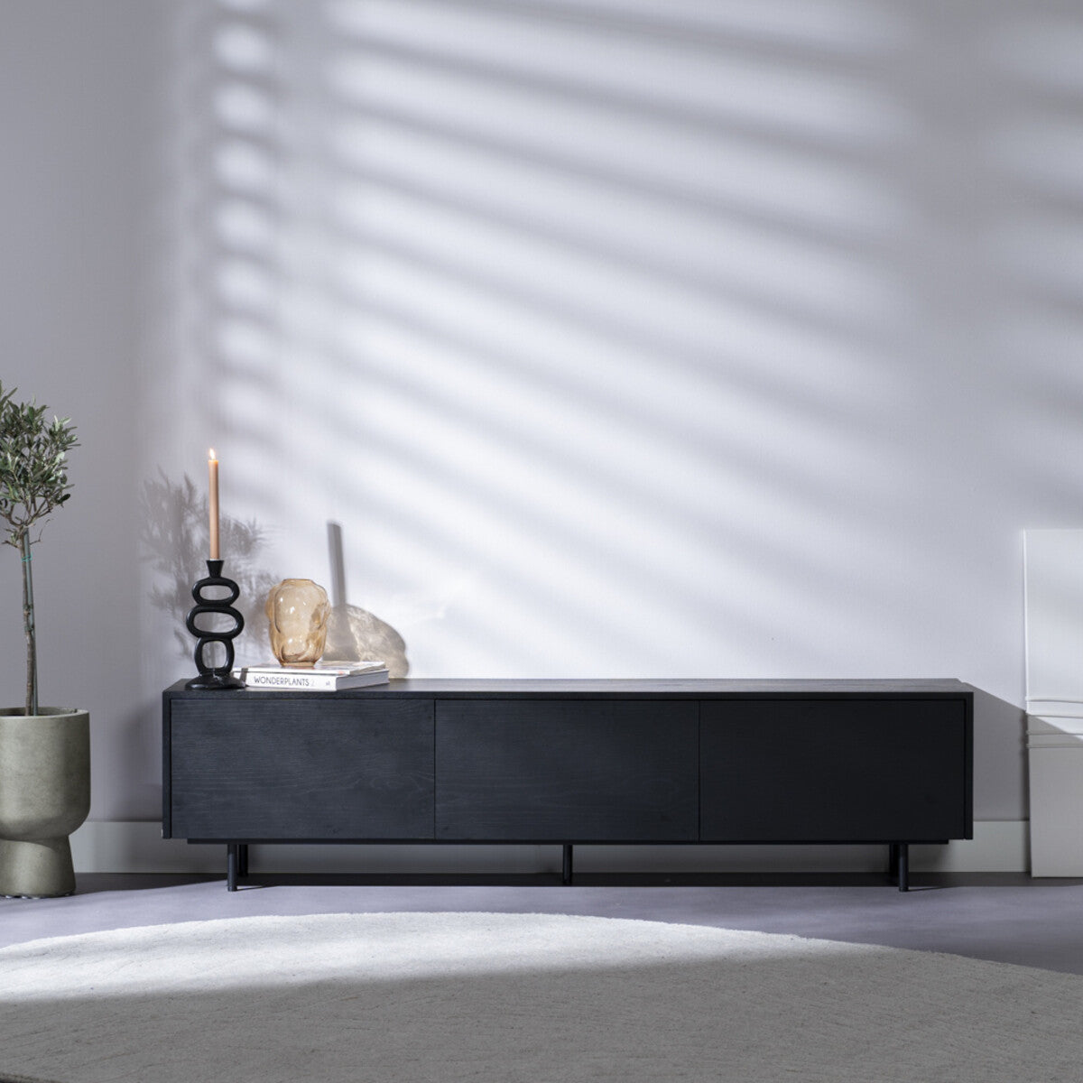 Tv-meubel Thomas zwart eiken 180 cm