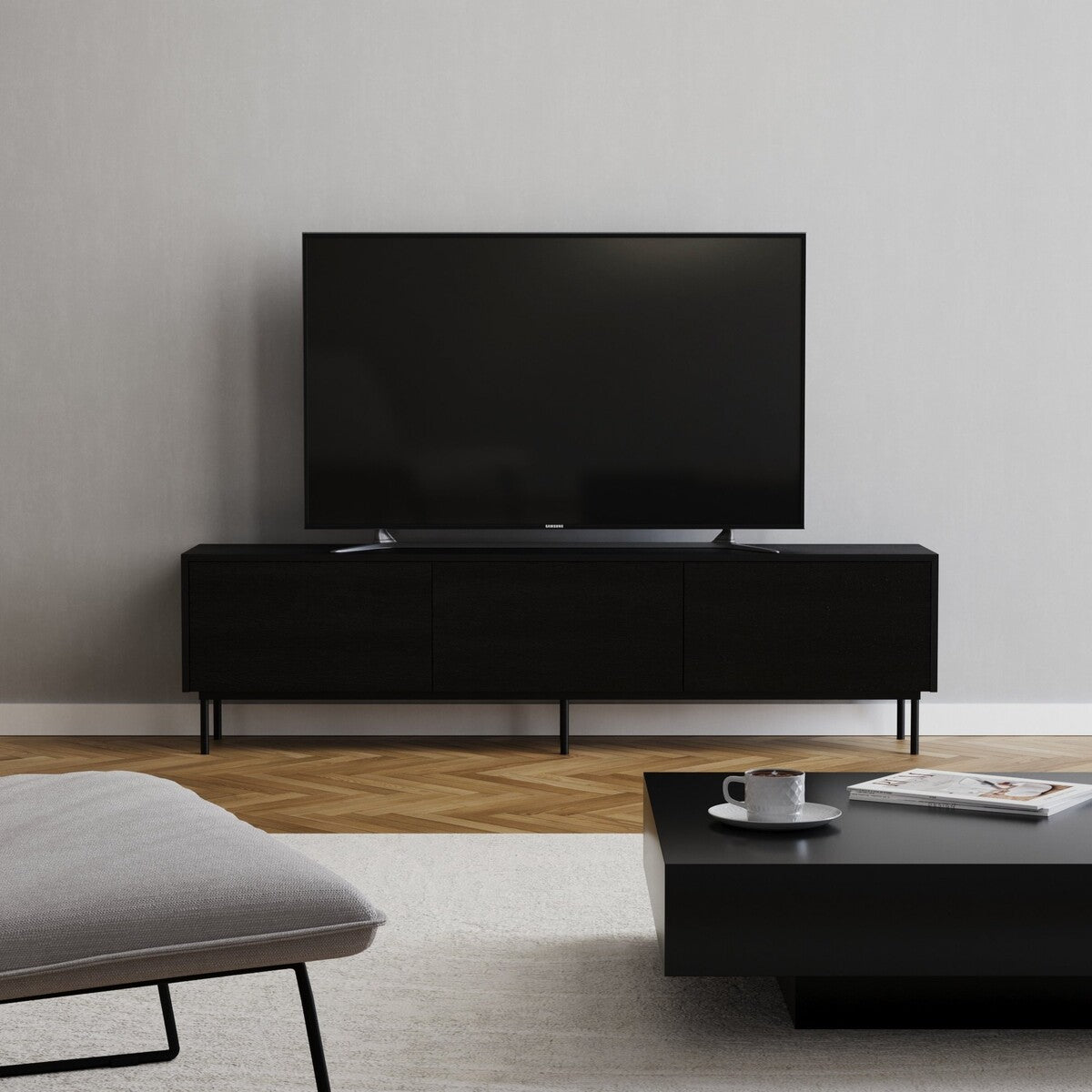 Tv-meubel Thomas zwart eiken 180 cm