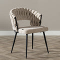 Eetkamerstoel Braid chenille beige
