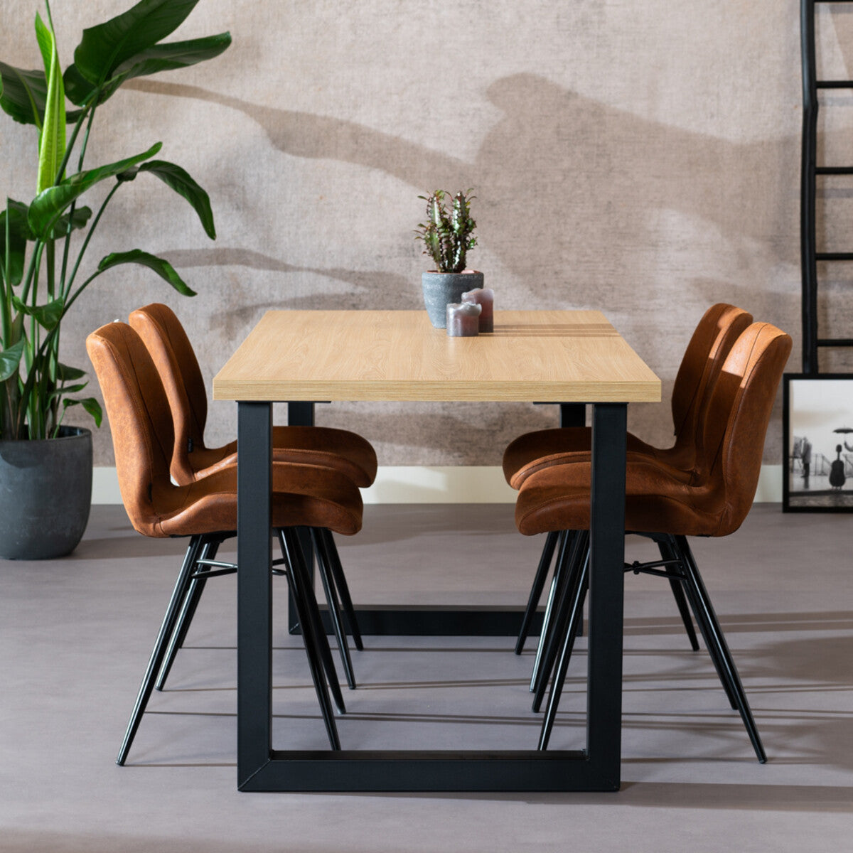 Eettafel Alec melamine eiken 160 x 80 cm
