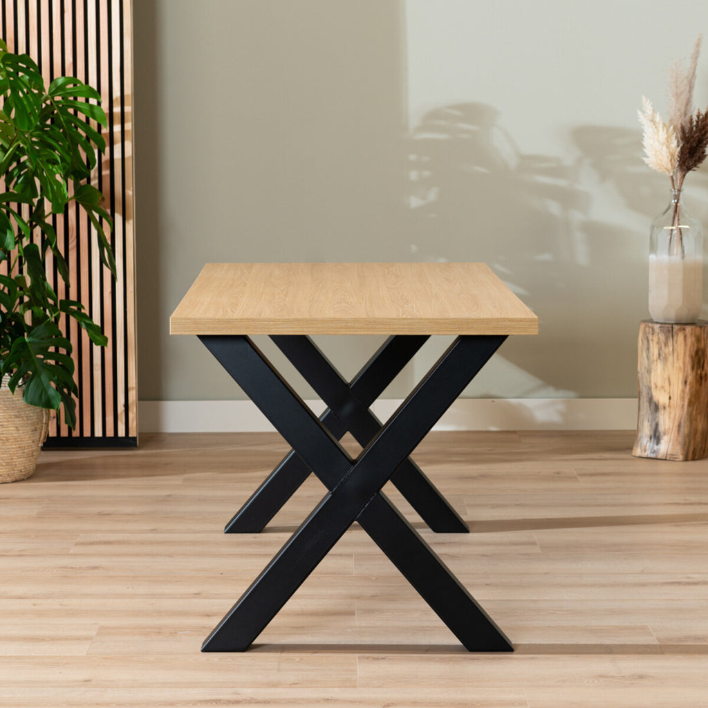 Eettafel Bodo melamine eiken 160 x 80 cm